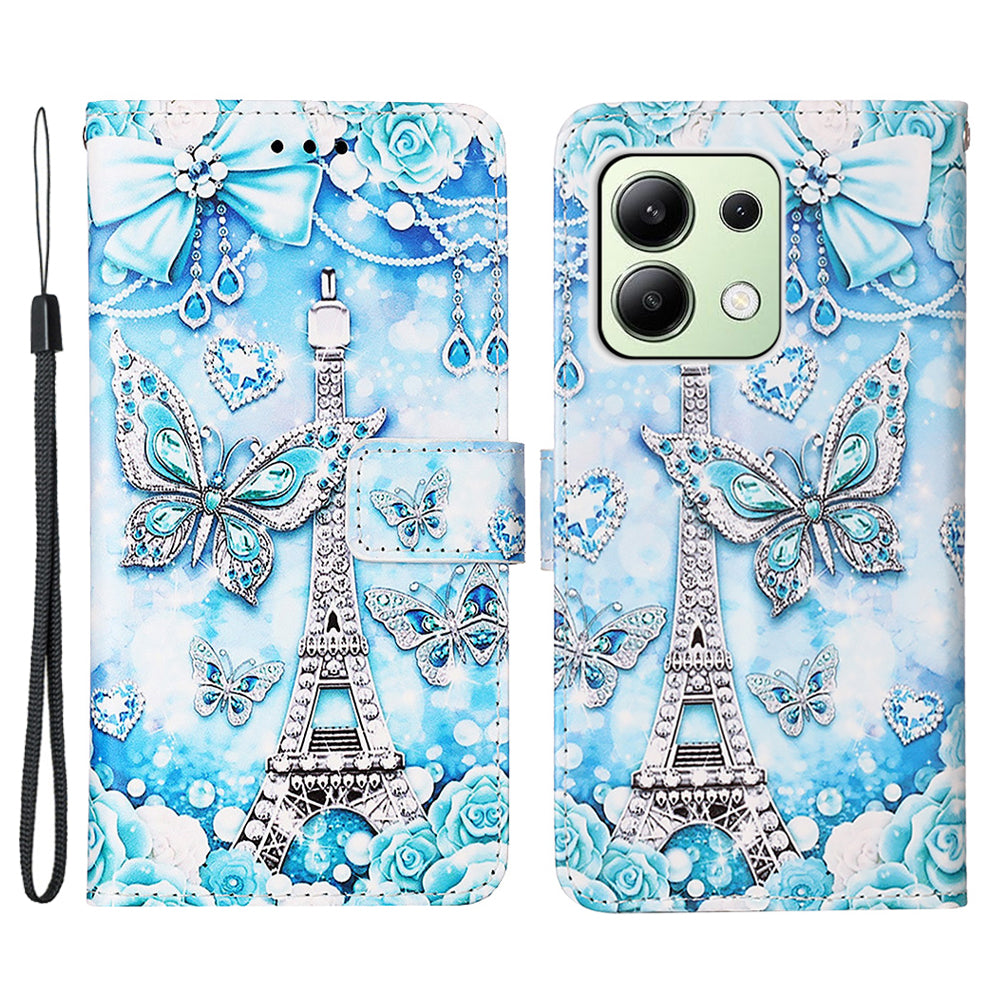 YB Pattern Printing Leather Series-4 for Xiaomi Redmi Note 13 4G Phone Case with Hand Strap YB Pattern Printing Leather Series-4 for Xiaomi Redmi Note 13 4G Phone Case with Hand Strap